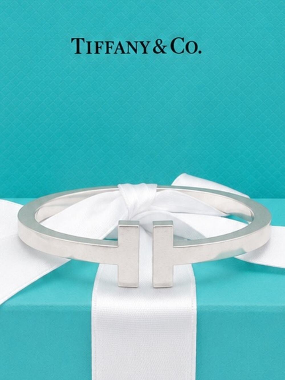 Tiffany & Co T Square Bracelet in Sterling Silver 925 Size Medium 6.25" Gift Box